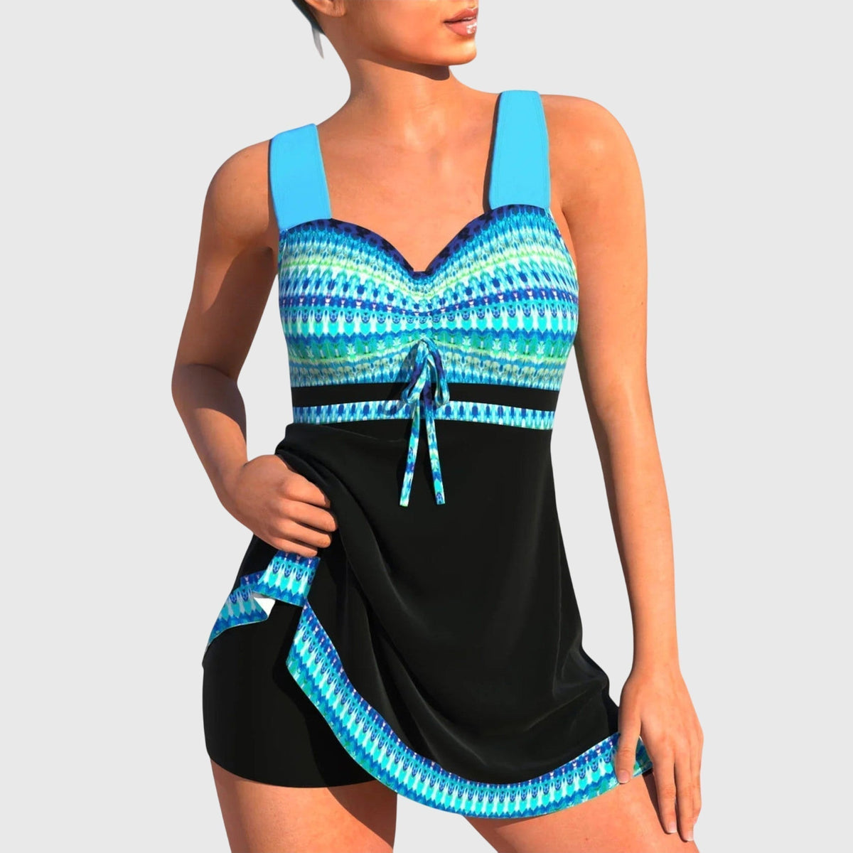 Erica™ | Colourful Skirted Swimsuit Set