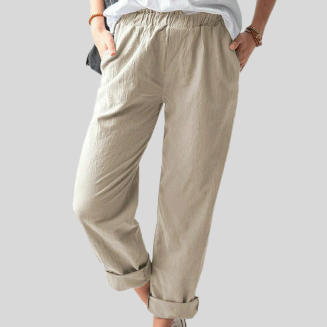Jessica™ | Soft Textured Linen-Cotton Pants