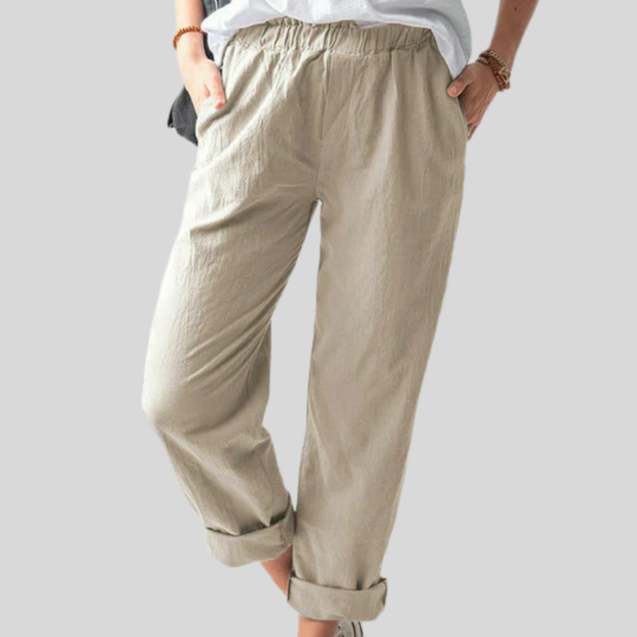 Jessica™ | Soft Textured Linen-Cotton Pants