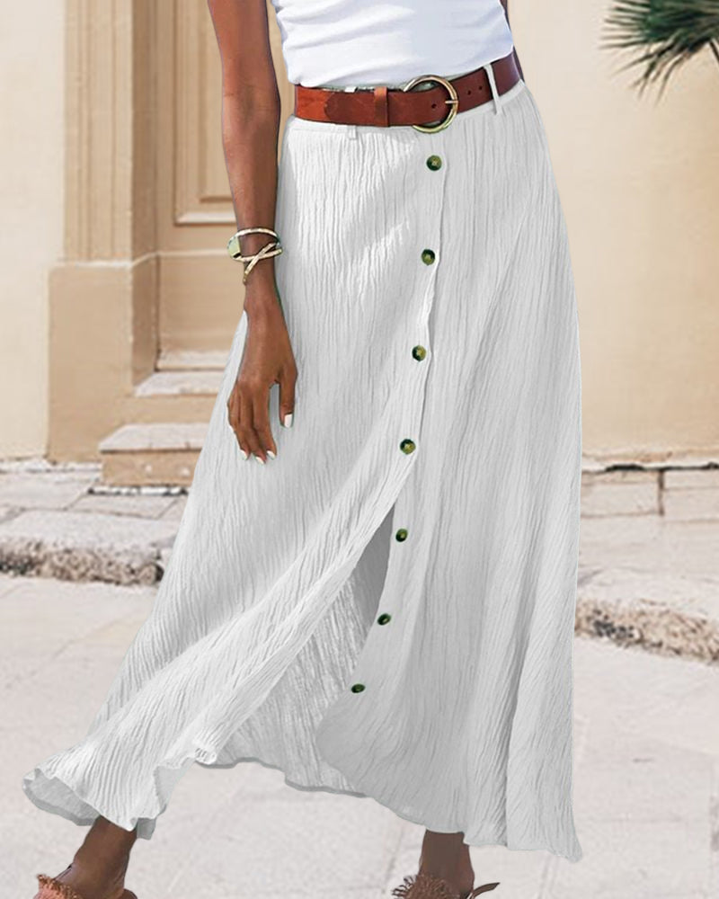 Rosalie™ | Flowing Button Skirt