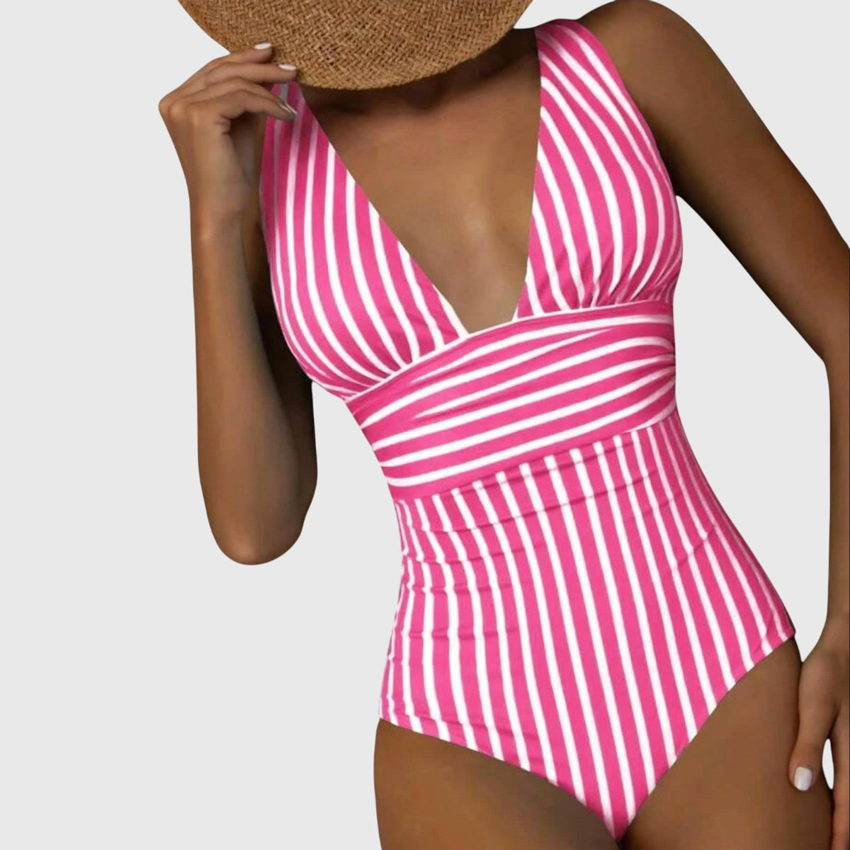 Callie™ | Striped V-Neck Swimsuit