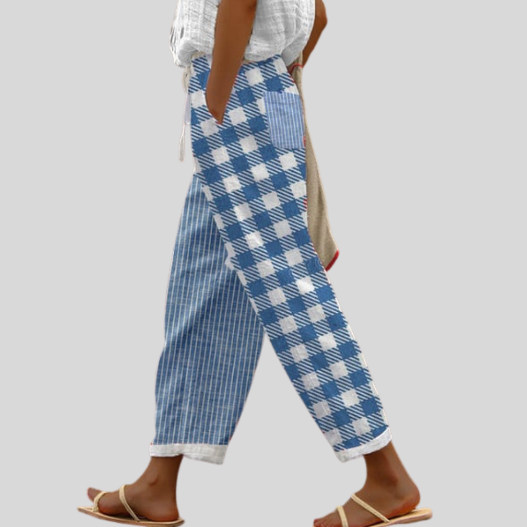 Trisha™ | Patchwork Check Pants