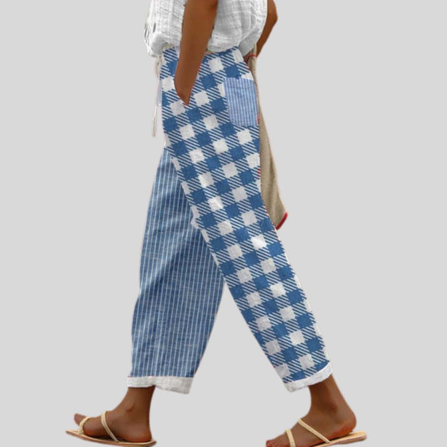 Trisha™ | Patchwork Check Pants