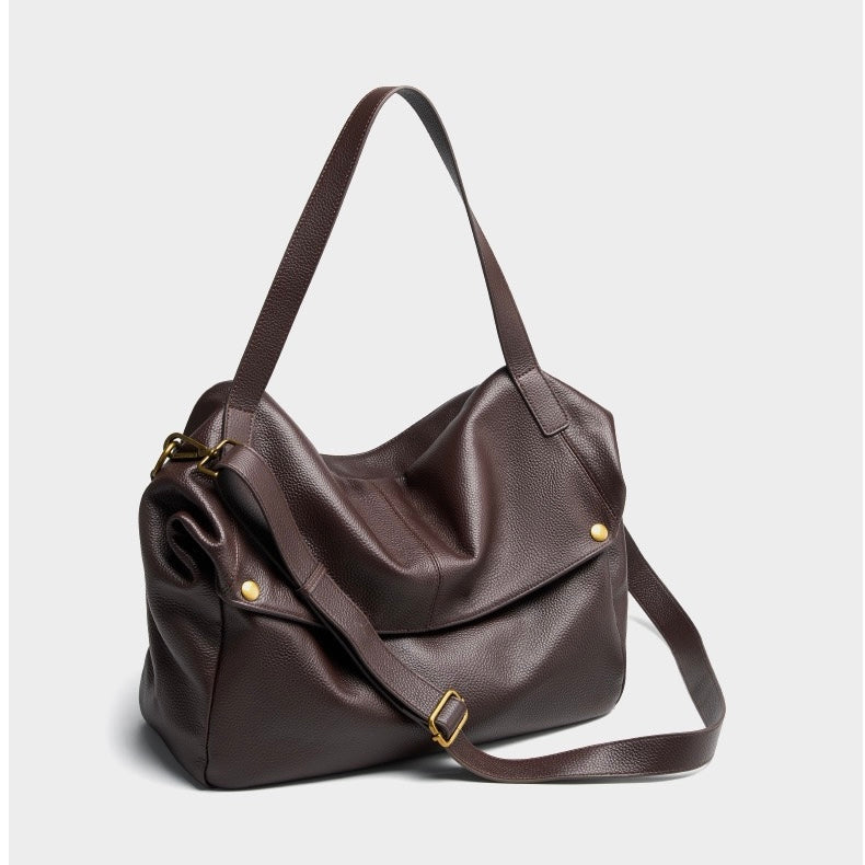Retro Genuine Leather Soft Minimalist Tote Bag