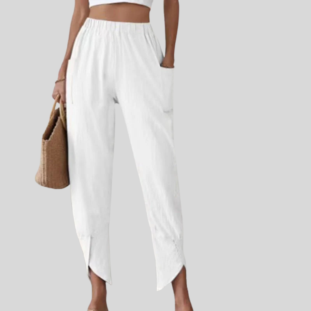 Lindsay™ | Slit-Hem Tapered Pants