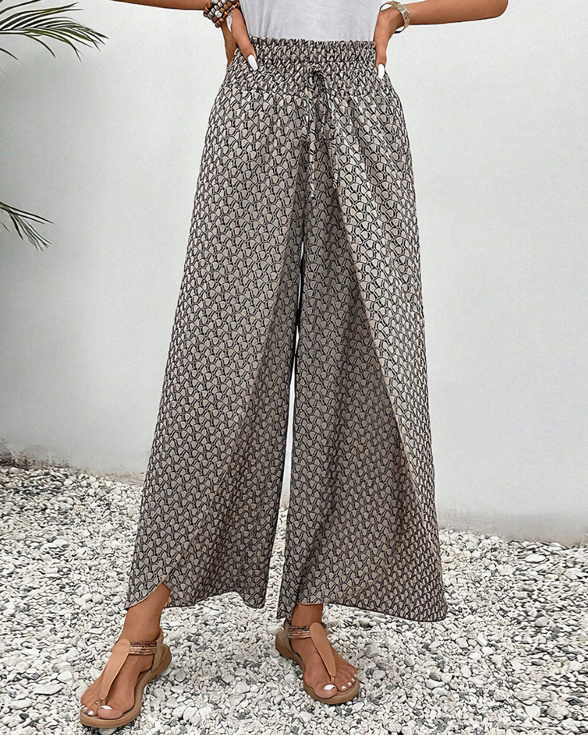 Jasmine™ | Wide Geometric Print Pants