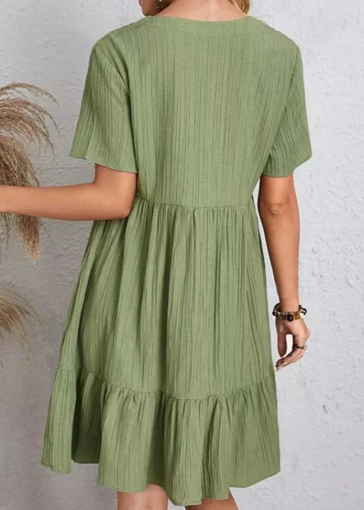 Jana™ – V-neck Ribbed Layered Mini Dress